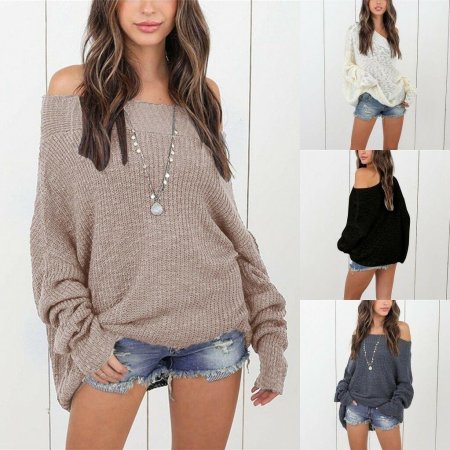 Свитер женский с открытым плечом