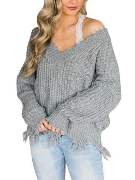 Свитер вязаный с открытыми плечами