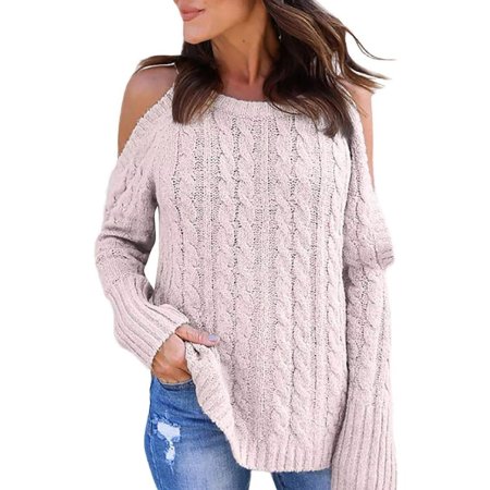 Свитер с открытыми плечами