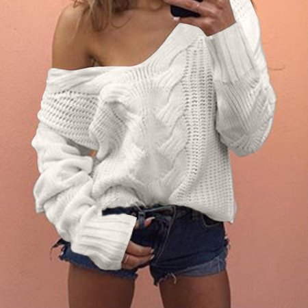 Вязаный свитер на одно плечо