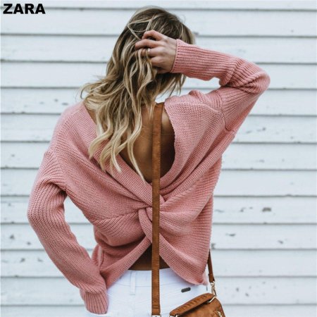 Свитер с открытой спиной