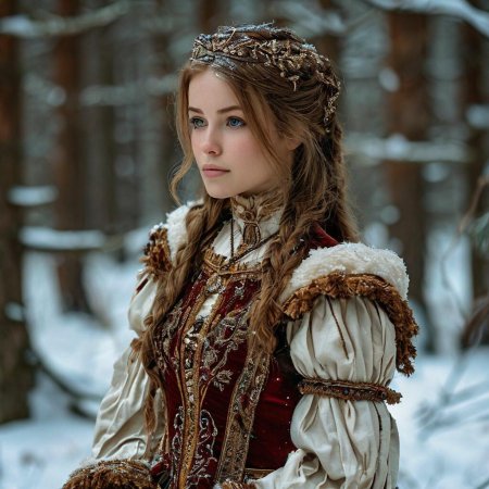 Девушка в зимнем лесу