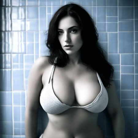 Пышная брюнетка