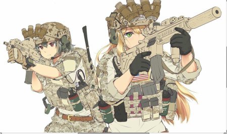 Аниме тянка Военная