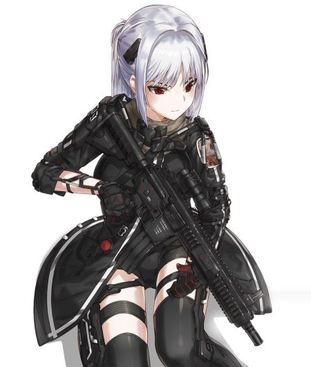 Аниме девушка с оружием