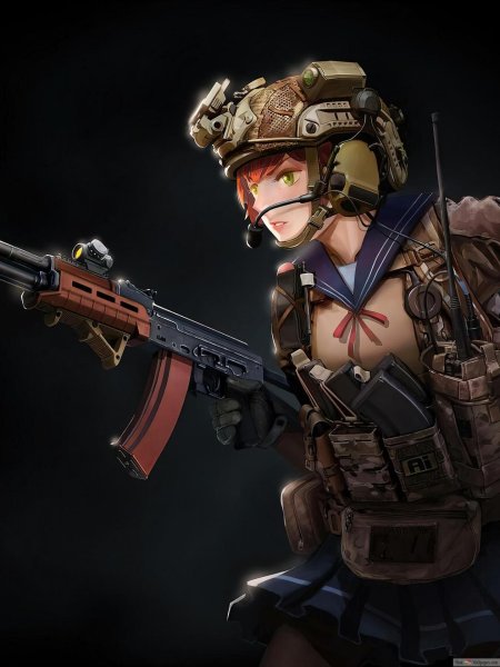 Аниме девушка солдат