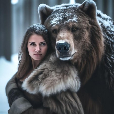 Девушка и медведь