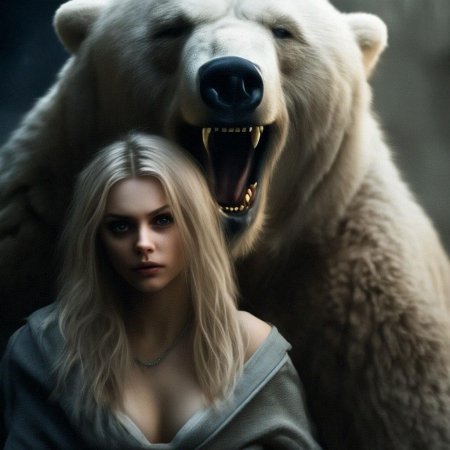 Медведь и девушка