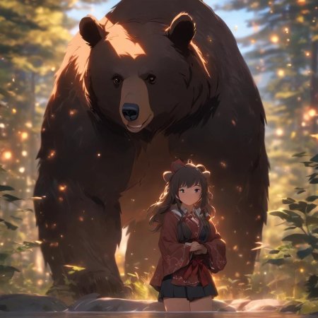 Девушка с медведем