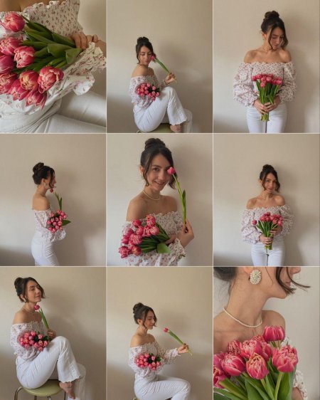 Фотосессия с букетом