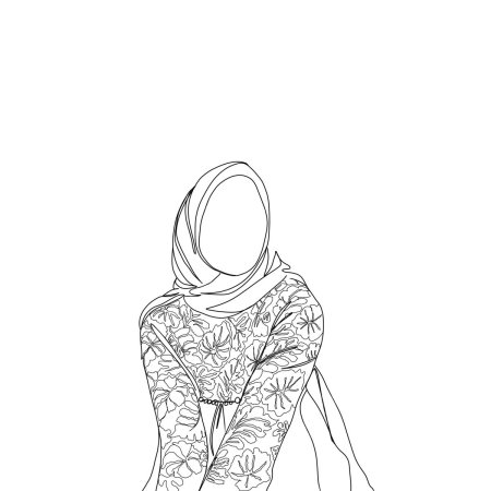Рисунки для девочек без лица мусульманки
