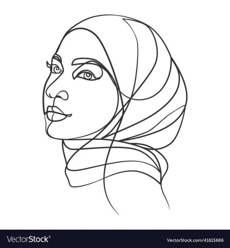 Девушка в хиджабе рисунок