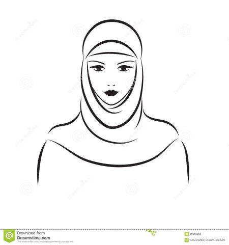 Силуэт женщины в платке