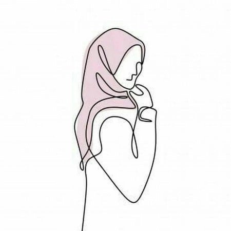 Девушка в хиджабе одной линией