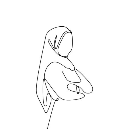 Силуэт девушки в платке