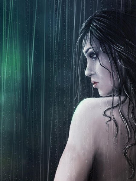 Девушка под дождем