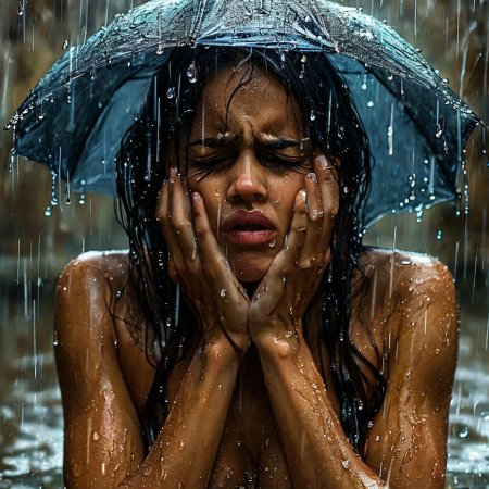 Женщина под дождем