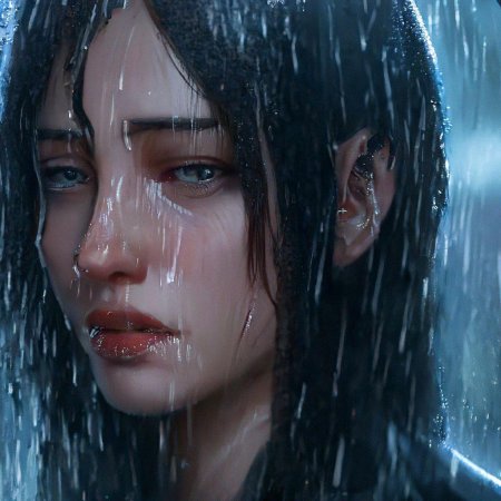 Девушка под дождем