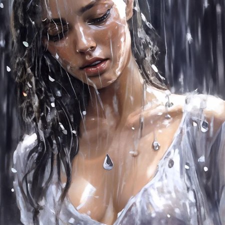 Мокрая девушка