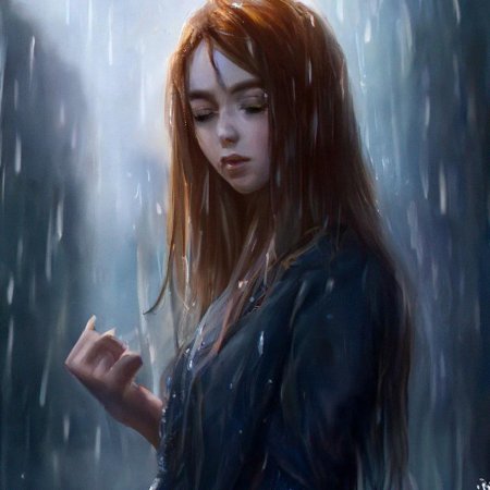 Девушка под дождем