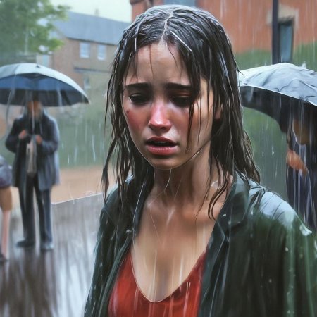 Девушка под дождем