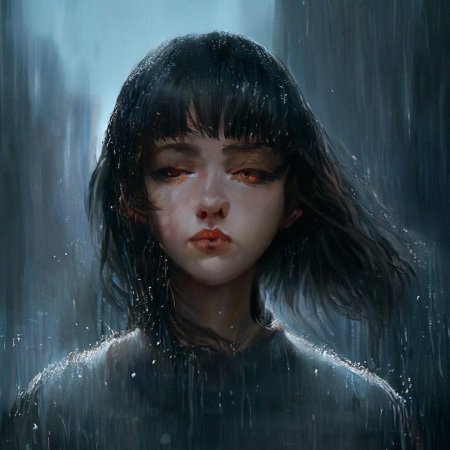 Девушка под дождём