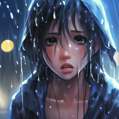 Плачущая аниме девушка