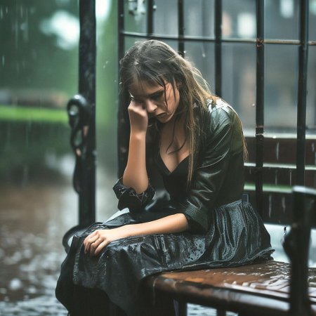 Девушка под дождем
