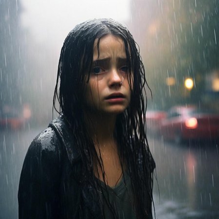 Девушка под дождем