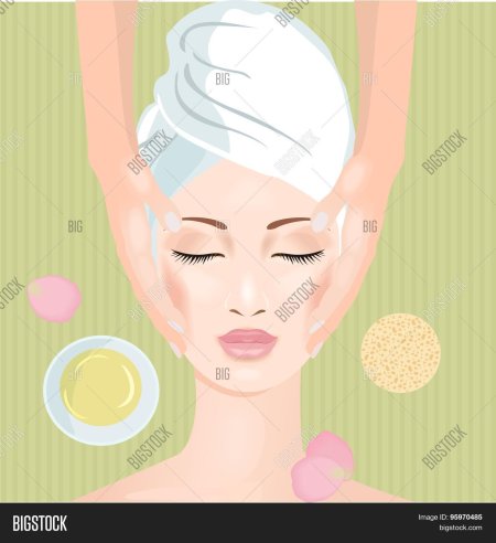 Массаж лица иллюстрация