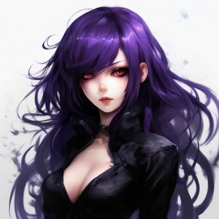 Девушка с фиолетовыми волосами