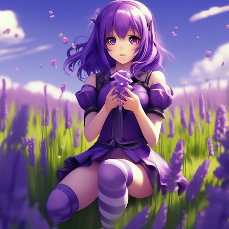 Аниме девочка фиолетовая