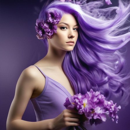 Девушка с сиреневыми волосами