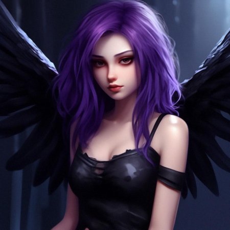 Девочка с фиолетовыми волосами