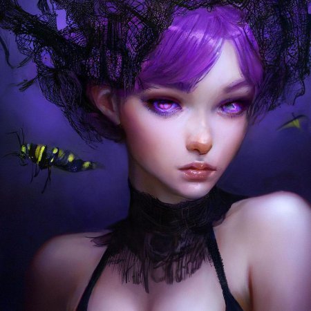 Девушка в фиолетовом