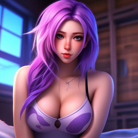 С фиолетовыми волосами