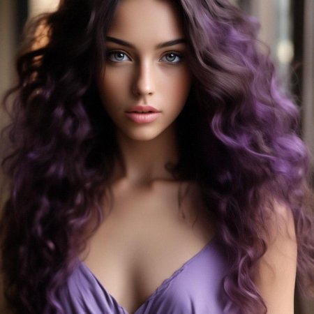 Девушка с сиреневыми волосами