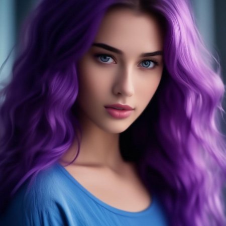 Обои на ПК голубые-фиолетовые девушка