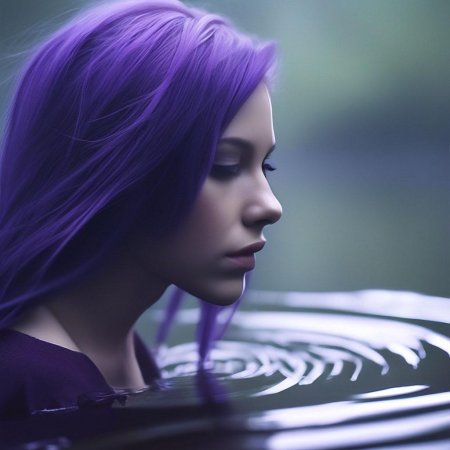 Девушка с фиолетовыми волосами