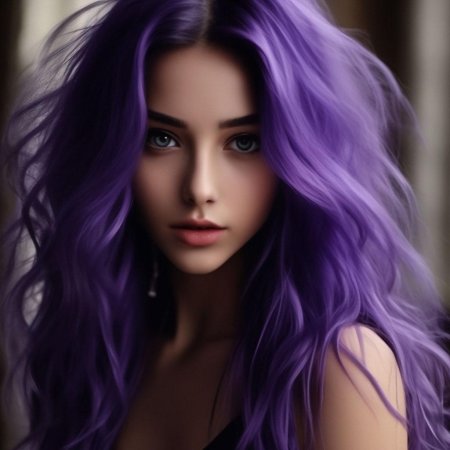 Девушка с фиолетовыми волосами