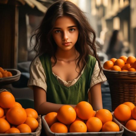 Девушка с апельсинами