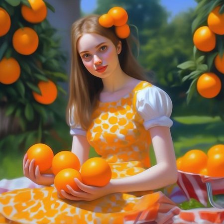 Девушка с апельсинами