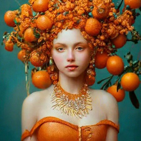 Девушка с апельсинами