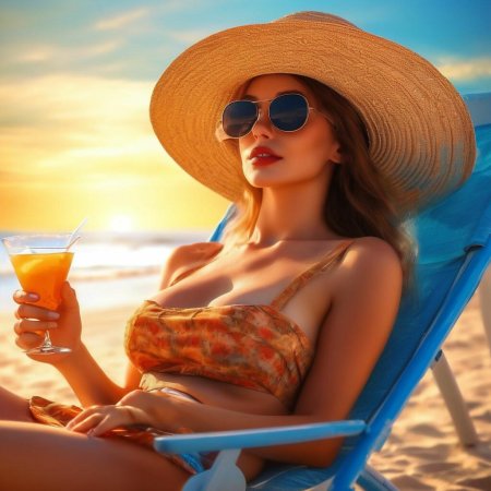 Красивая девушка на пляже