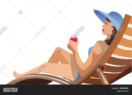Женщина на шезлонге