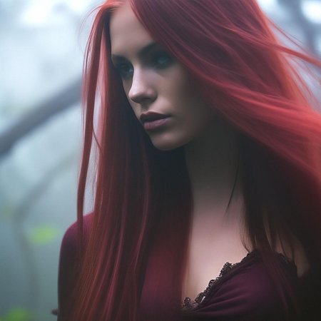 Волосы бордовые