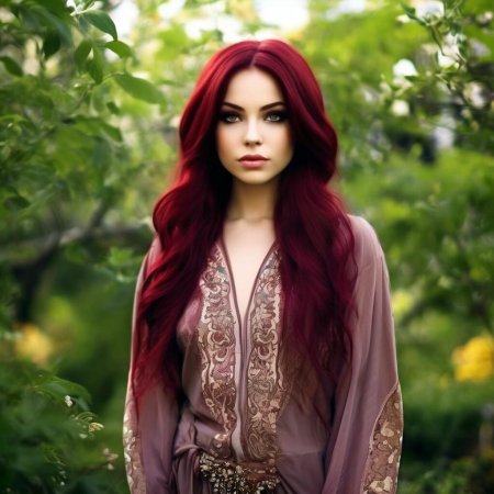 Бордовые волосы