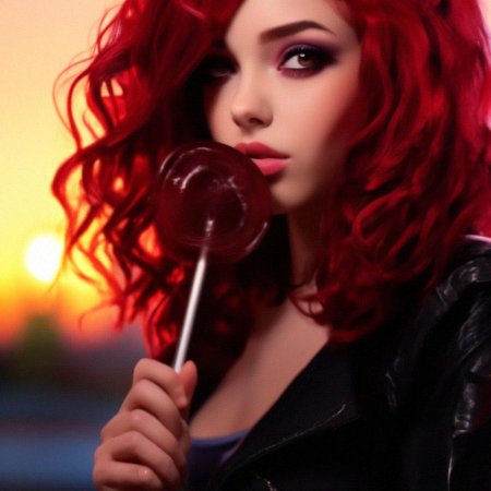 Девушка с чупа чупсом