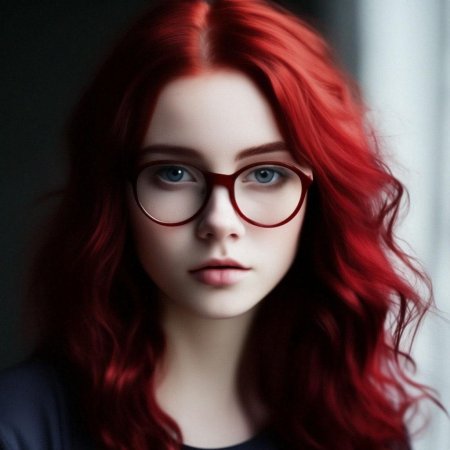 Рыжая девушка в очках