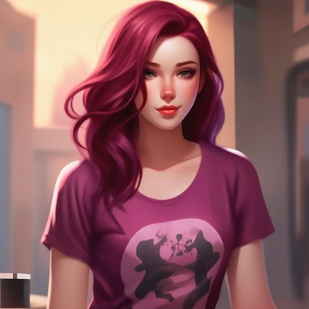 С фиолетовыми волосами